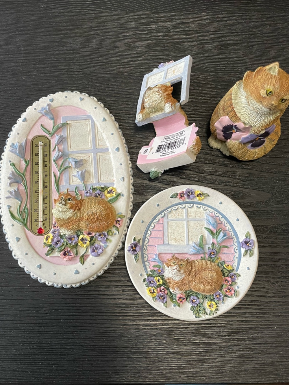 Vintage 80s Valerie Pfeiffer Cat Ornaments Innovation Giftware